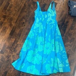 STAUD wells Teal and Aqua Dress